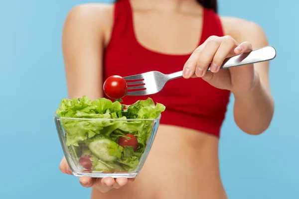 Dietní salát zdravá postava — Stock fotografie