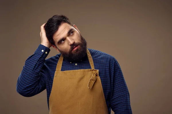 Mann Friseurschürzen Professioneller Service — Stockfoto