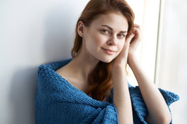  Beautiful young  woman in studio posing                