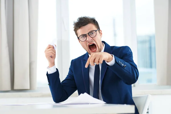 Young Handsome Businessman Irritated Office — Stock Photo, Image