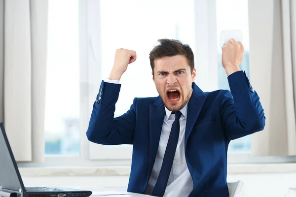 Young Businessman Office Furious — Stock Photo, Image