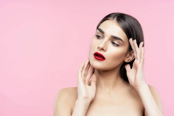 Grabado Estudio Retrato Mujer Hermosa Joven — Foto de Stock