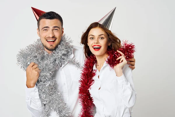 Retrato Jovem Belo Casal Celebrando Aniversário — Fotografia de Stock