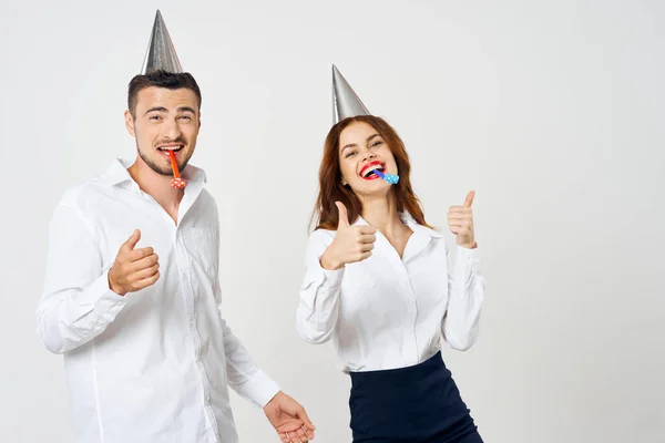 Retrato Joven Hermosa Pareja Celebrando Cumpleaños — Foto de Stock