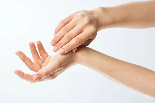 Beautiful Woman Hands Isolated White Background — Stock Photo, Image