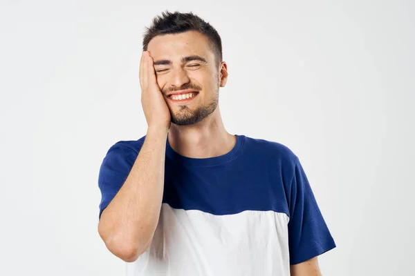 Young Handsome Man Smiling Isolated White Background — Stock Photo, Image