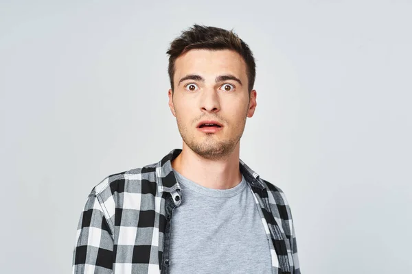 Young Man Confused Studio Isolated White Background — Stock Photo, Image