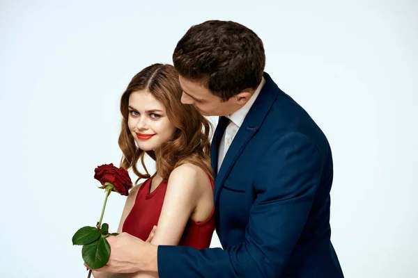 Vackra par charm relation romantik rosor lyx kärlek ljus bakgrund — Stockfoto