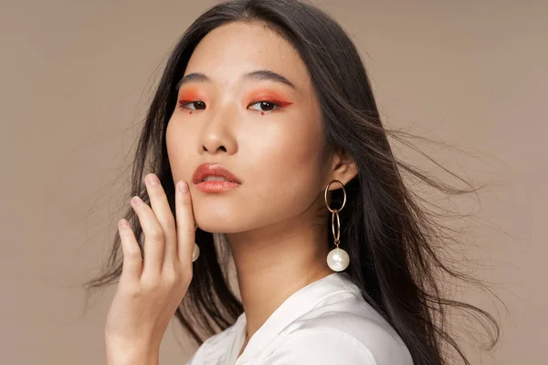 Adorable woman with unusual make-up Asian appearance — Stock Photo, Image