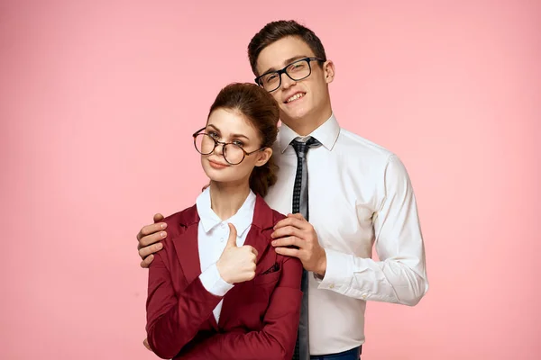 Work colleagues business man and woman office management team officials — Stock Photo, Image