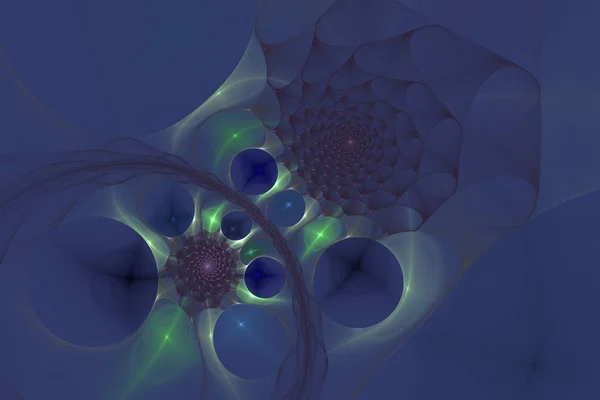 Soyut sarmal fractal sanat zemin (duvar kağıdı) mavi arka plan, şık uygulama projesi üzerinde. Sihirli illüstrasyon