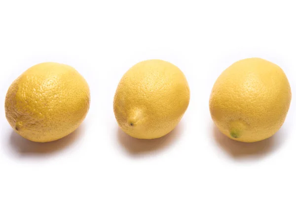 Three Lemons White Background — Stock Photo, Image