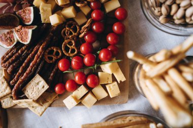 Çeşitli festival gıda catering -, tabaklar ve panoları meze ile