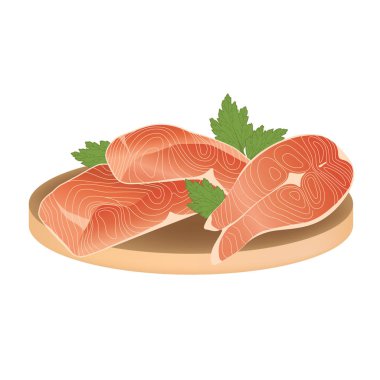 somon gıda vektör illüstrasyon