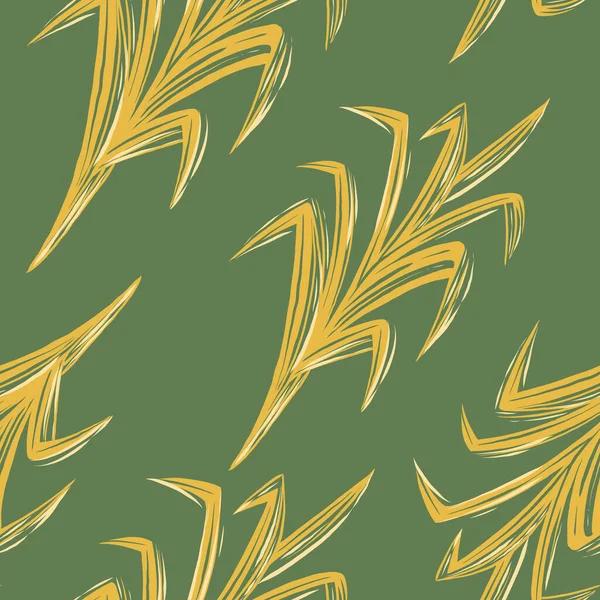 Безшовні Візерунки Шпалери Тропічної Літньої Долоні Крейдяний Стиль Малюнок Зеленому — стоковий вектор