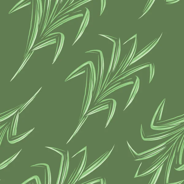 Безшовні Візерункові Шпалери Тропічного Літнього Листя Долоні Темно Зеленому Фоні — стоковий вектор