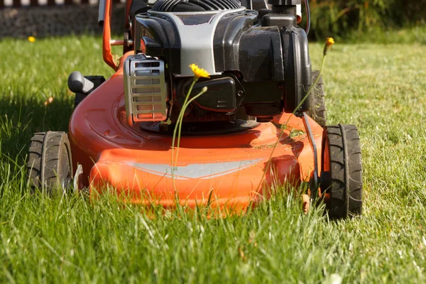 Red lawn mower — Stock Photo, Image