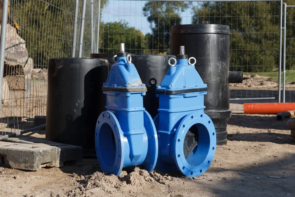 New sewage valves — Stock Photo, Image