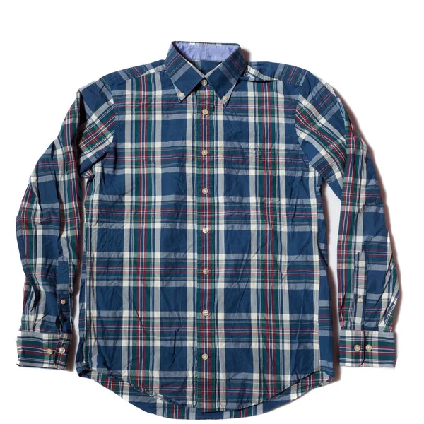 Blue checkered shirt — Stock Photo, Image