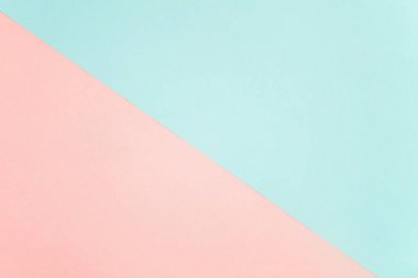 Mavi ve pembe pastel renk kağıt geometrik düz yatıyordu arka plan