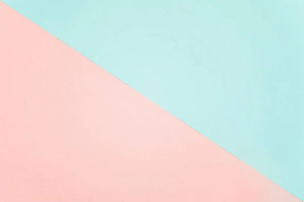 蓝色和粉红色粉彩彩色纸几何平躺背景 — 图库照片