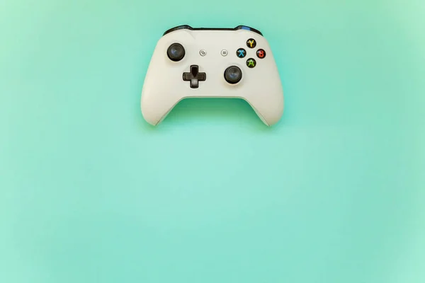 Saint Petersburg Oroszország 2018 Április Fehér Joystick Xbox Egy Gamepad — Stock Fotó