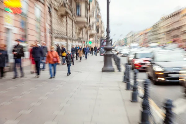 Saint Petersburg Rusya Ekim 2017 Kalabalık Şehir Sokak Aşağı Yaya — Stok fotoğraf