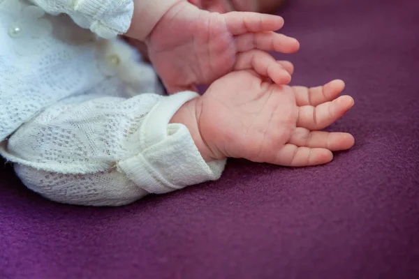 Маленькі Дитячі Руки Крихітні Руки Новонародженої Дитини Крупним Планом Щаслива — стокове фото