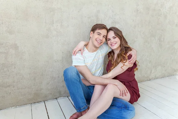 Young Couple Love Couple Supporting Each Other Relying Each Other — Stock Photo, Image