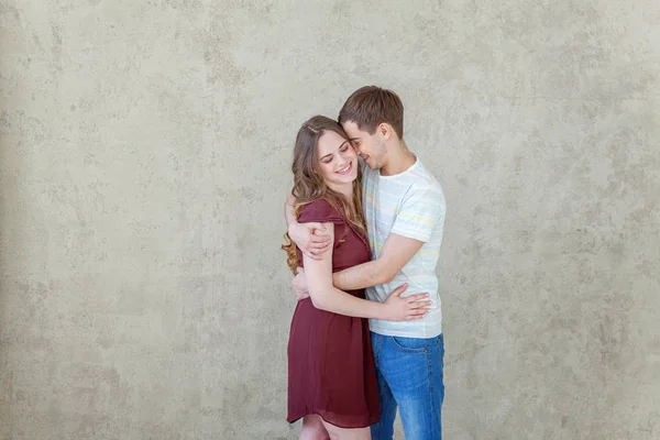 Young Couple Love Couple Supporting Each Other Relying Each Other — Stock Photo, Image