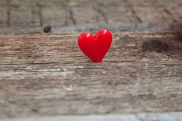 Valentine Background Concept Red Hearts Rustic Trendy Old Vintage Wooden — Stock Photo, Image