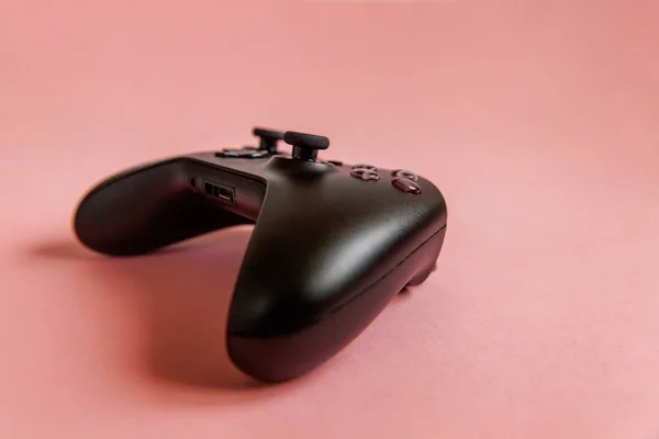 Joystick Negro Gamepad Consola Juegos Rosa Colorido Moda Moderna Pin — Foto de Stock