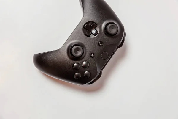Juego Joystick Negro Consola Juegos Aislada Sobre Fondo Blanco Tecnología — Foto de Stock