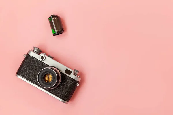 Sviluppo Tecnologico Hipster Fotografo Hobby Classico Concetto Viaggio Memoria Vintage — Foto Stock