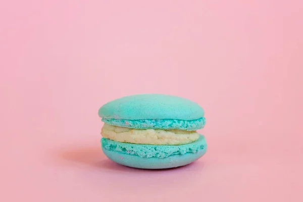 Dulce Almendra Colorido Unicornio Macaron Azul Tarta Postre Macarrón Aislado — Foto de Stock