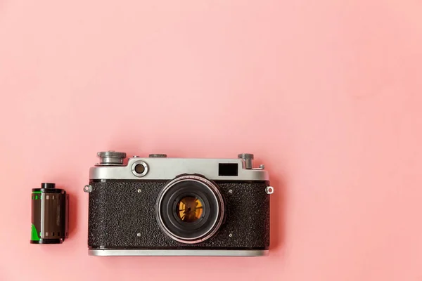 Sviluppo Tecnologico Hipster Fotografo Hobby Classico Concetto Viaggio Memoria Vintage — Foto Stock