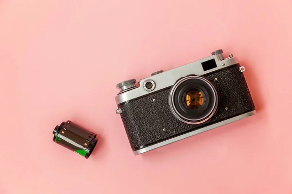 Sviluppo Tecnologico Hipster Fotografo Hobby Classico Concetto Viaggio Memoria Vintage — Foto Stock