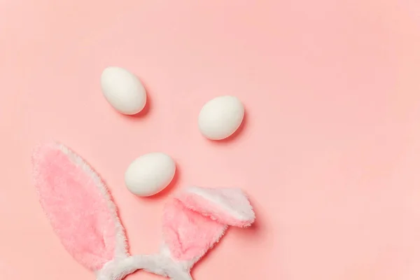 Feliz Concepto Pascua Preparación Para Las Vacaciones Huevos Blancos Decorativos — Foto de Stock