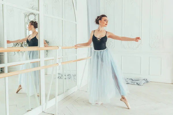 Mladí Klasický Balet Tanečník Žena Taneční Třídě Krásné Elegantní Baletka — Stock fotografie