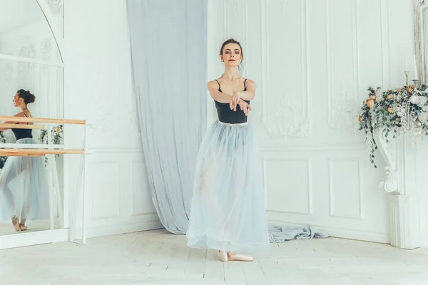 Jeune Danseuse Classique Cours Danse Belle Ballerine Gracieuse Pratique Des — Photo