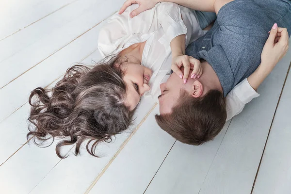 Romantic Sexy Couple Love Having Nice Time Together Young Woman — Stock Photo, Image