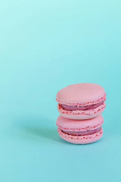 Süße Mandel Bunte Einhorn Rosa Macaron Oder Makronen Dessert Kuchen — Stockfoto