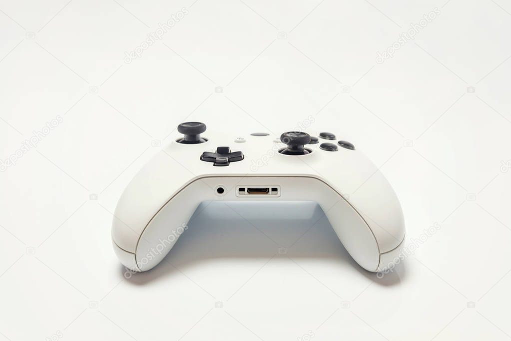 White joystick on white background