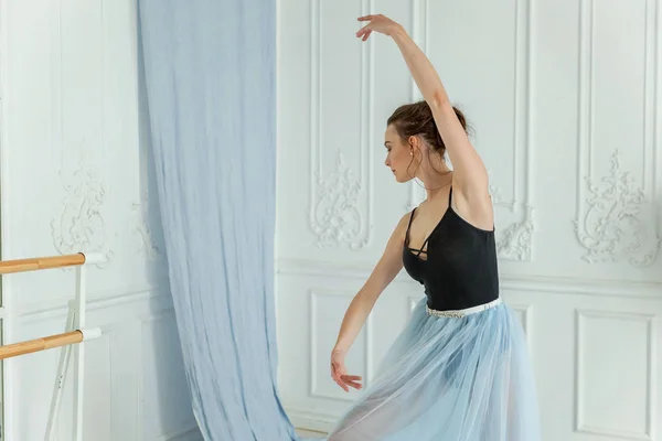 Young classical ballet dancer woman in dance class