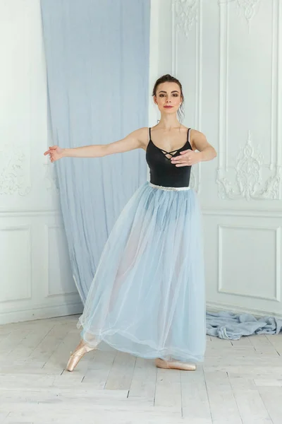 Young classical ballet dancer woman in dance class