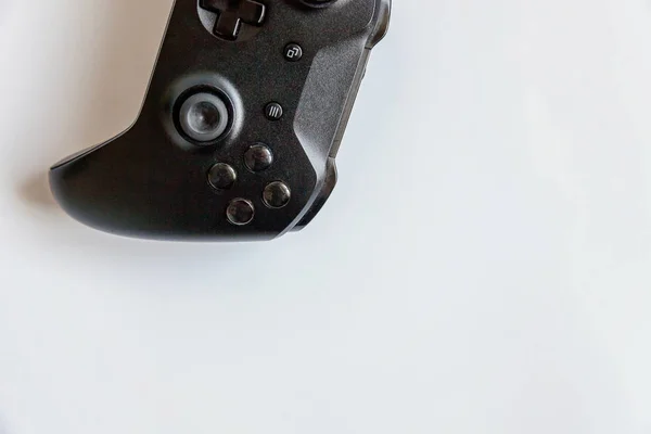 Black joystick on white background — Stock Photo, Image