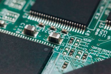 Devre kartını tamir. Elektronik donanım modern teknoloji. Anakart dijital kişisel bilgisayar çipi