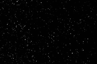 Siyah arka plan üzerinde gerçek beyaz kar taneleri aşağı düşen