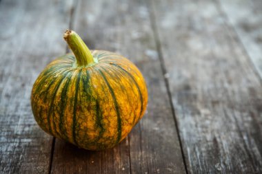 Cadılar Bayramı partisi veya Şükran günü ahşap arka plan üzerinde Doğal sonbahar sonbahar görünümü kabak