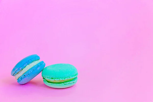 Tarte Dessert Aux Amandes Douces Colorées Macaron Bleu Vert Licorne — Photo